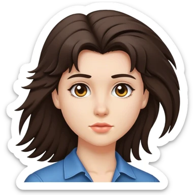 Brunette girl with mullet  sticker