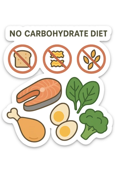 Dieta senza carboidrati rappresentata sticker