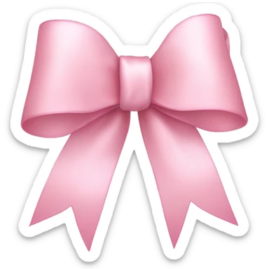 light pink ribbon bow sticker