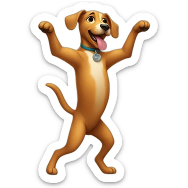 Dog dancing like a human sticker
