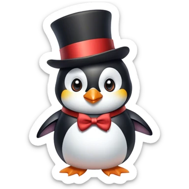 A fancy top hat penguin sticker
