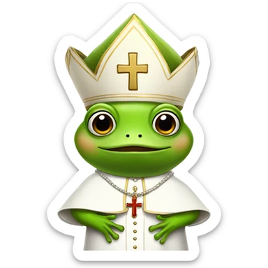 Frog dressed as a pope sticker