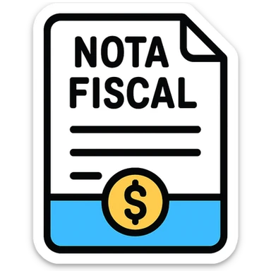 white paper tax document with the text NOTA FISCAL, clean and official look, suitable for an icon sticker