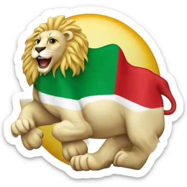 Iranian flag lion and sun sticker