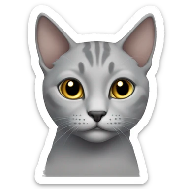lovely light grey patternless cat sticker
