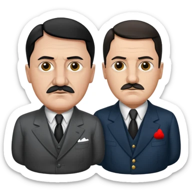 Adolf Hitler and mussolini of italy sticker
