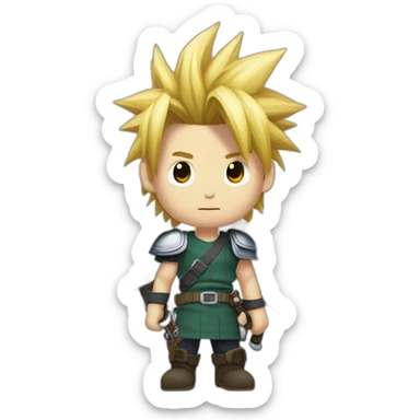 cloud strife with buster sword sticker