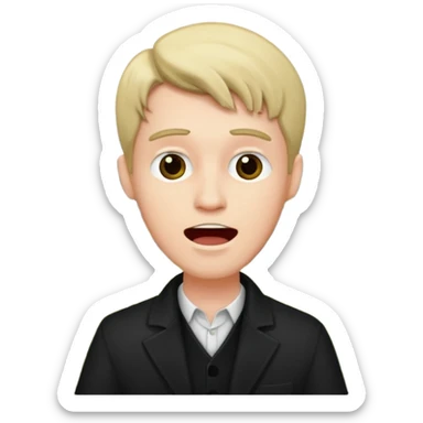 Man singing with a cemetery in the background  sticker