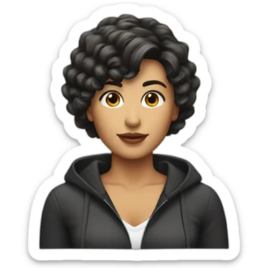 Latina with wolfcut hair sticker
