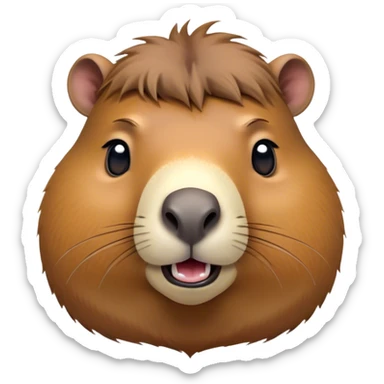 Cinematic Comical Capybara Portrait Emoji, Head tilted dramatically with an exaggeratedly shocked expression, featuring a robust, rotund build and a distinct capybara head with a broad snout and small ears, with wide, comically expressive eyes full of humorous disbelief, Simplified yet hilariously expressive features, highly detailed, glowing with a slightly sassy natural glow, high shine, dramatic yet playful, stylized with an air of quirky charm, soft glowing outline, capturing the essence of a meme-worthy capybara that looks ready to side-eye its way into viral fame! sticker