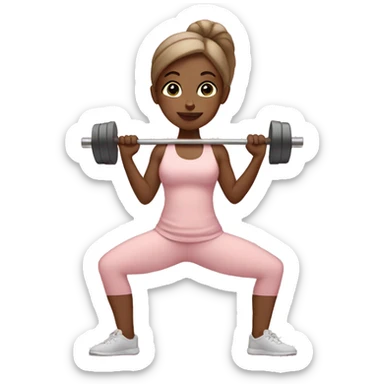 yoga girl light pink clothes lifting weights sticker