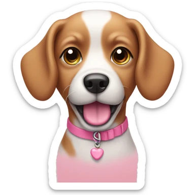 cute dog in pink  sticker