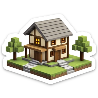 Minecraft house sticker