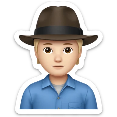 A roblox noob with a fedora hat sticker