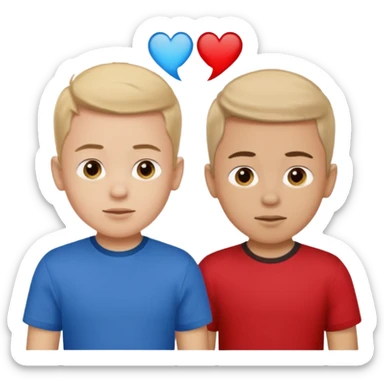 Two boys talking to each other. sticker