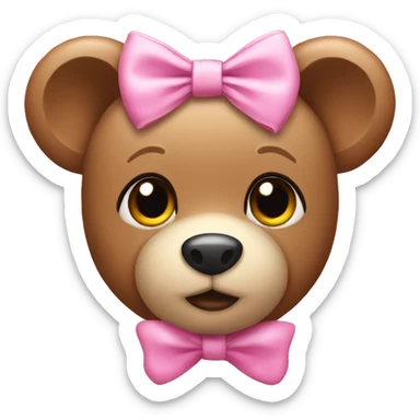 Teddy pink bow  sticker