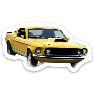 Mustang doing a burnout sticker