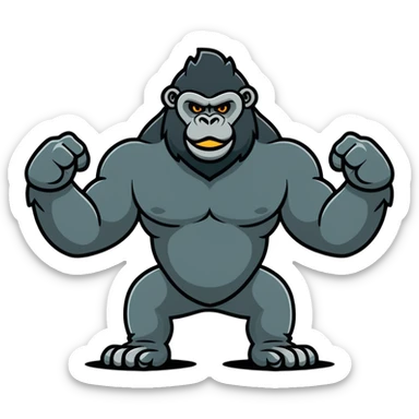 Gorilla flexing sticker