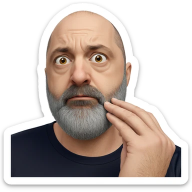 bald male with beard sticker