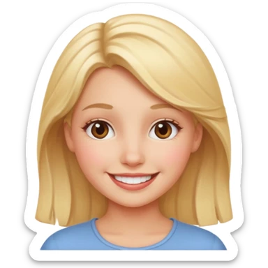 blondish girl, smiling sticker