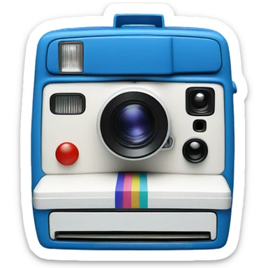 A blue Polaroid camera  sticker