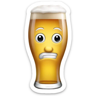 Bière avec un visage saoule  sticker