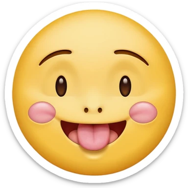 original emoji look yellow circle with one eye closed tongue out  sticker