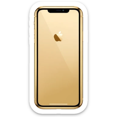 Gold border iPhone 16 Pro Max screen with no notch frontview sticker