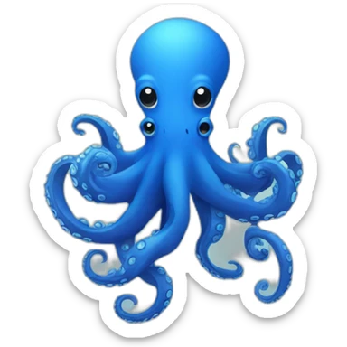 Blue Octopus material design  sticker