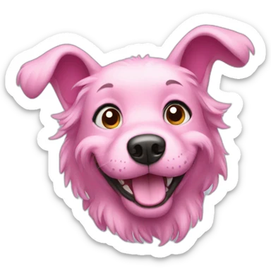 Pink dog happy sticker