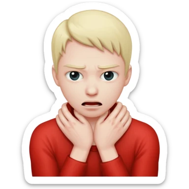 person strangling themselves  sticker