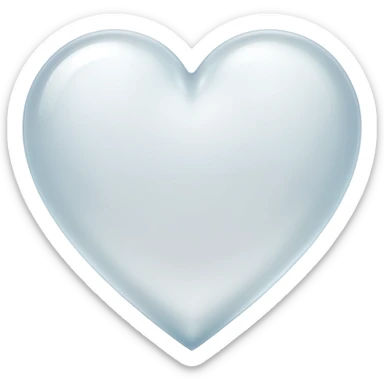 clear white heart with a frosted glass look sticker