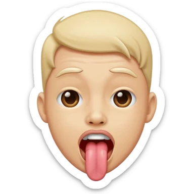 Person sticking tongue out and shaking their head  sticker