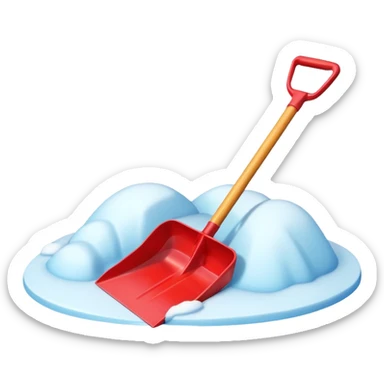 snow shovel object icon, colorful plastic snow shovel, rounded edges, toy-like style, 3D cartoon, mobile game icon style, centered, clean background, no text, no watermark

 sticker