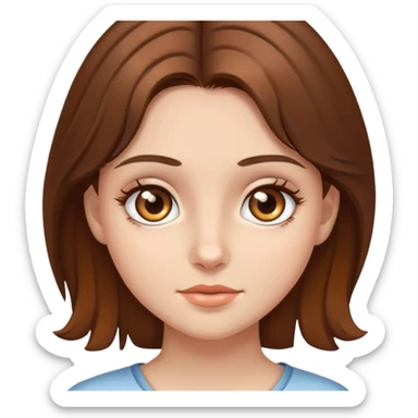 Girl with brown hair and hazel eyes  sticker