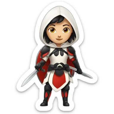 a white female ladybug who is a warrior sticker