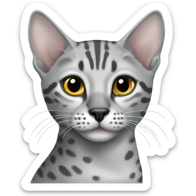 Make a grey Egyptian Mau with pewpew  sticker