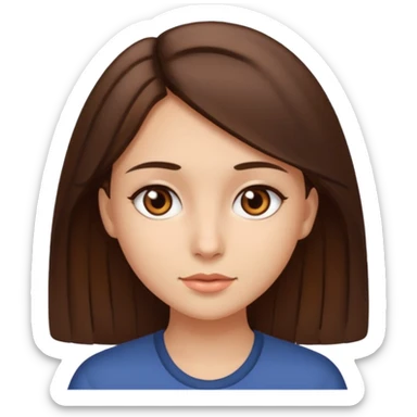 Brown eyed girl with medium length brown hair sticker