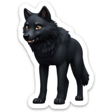 Black Alpha Wolf sticker