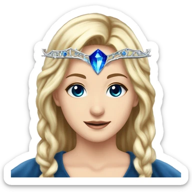 The Ravenclaw Diadem is a tiara-like object with a majestic design, made of gleaming silver and set with glittering blue gems. It is enchanted to enhance the wisdom and intellect of its wearer. Voldemort turned it into a Horcrux, embedding a fragment o sticker