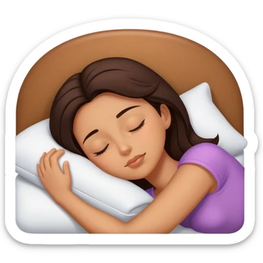 Brunette girl sleepin sticker
