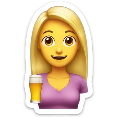 Woman, beer, cringe sticker