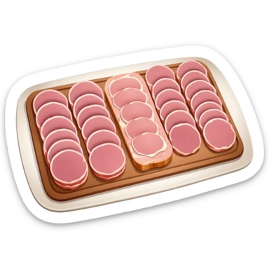 cold cuts (ham & mortadela on a rectangular pot platter) sticker