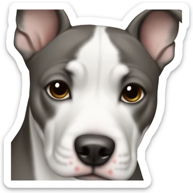 Dog Amstaff black and white sticker