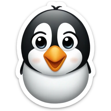 Penguin with a bow sticker
