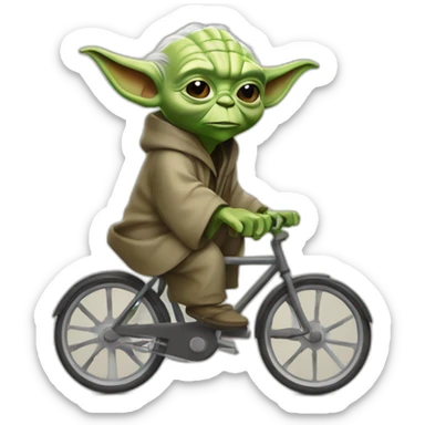 Maître yoda sur un vélo  sticker