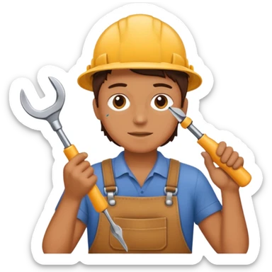 person Repairing a tool sticker