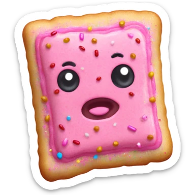Realistic Pink poptart with glitter sprinkles sticker
