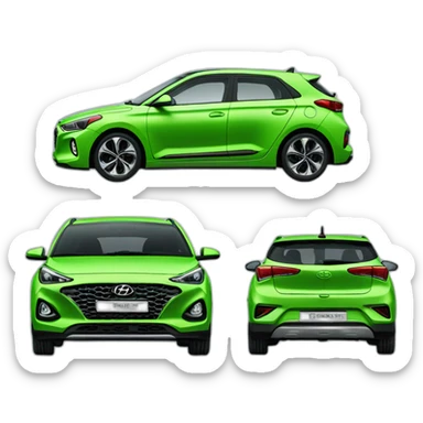 Voiture modèle i20 hyundai vert menthe sticker