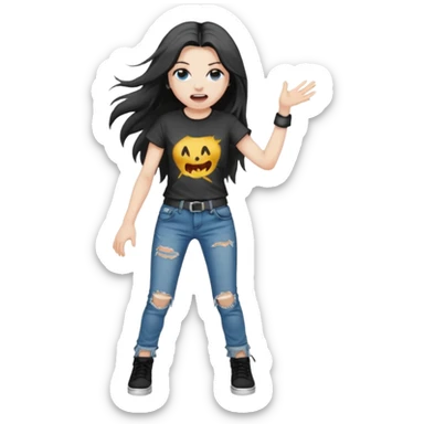 Girl rocking out  sticker